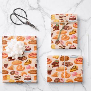 cute mixed baking products party tiled pattern  sheets