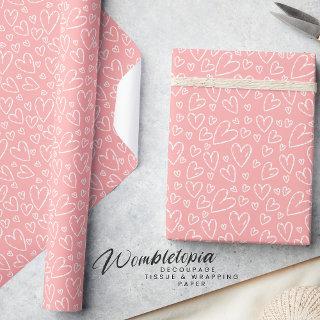 Cute Modern Blush Pink White Heart