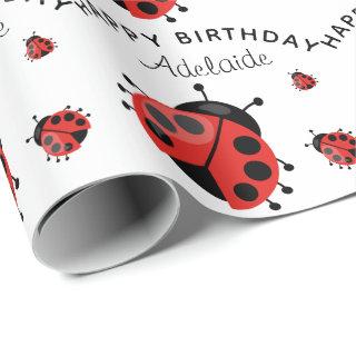 Cute Modern Red Ladybug Personalized