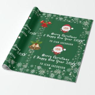 Cute Modern Santa Claus Snowflakes Personalized