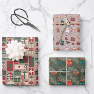 Cute Modern Scandi bauble Pattern Christmas  Sheets