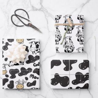Cute Moo Cow Black and White Pattern  Sheets