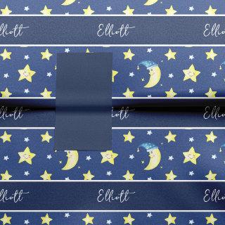 Cute Moon and Stars Pattern Blue Baby Shower Tissue Paper