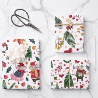 Cute Mouse Themed Christmas Pattern  Sheets