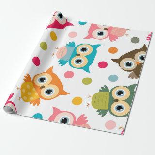 Cute multicolor owl pattern