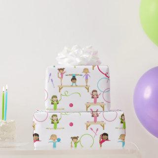 Cute Multicolored Gymnastics Kids Pattern