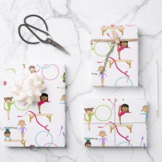 Cute Multicolored Gymnastics Kids Pattern  Sheets