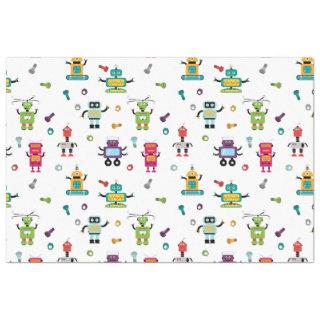 Cute Multicolored Robots Kids Robot Pattern Tissue Paper