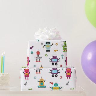 Cute Multicolored Robots Kids Robot Pattern