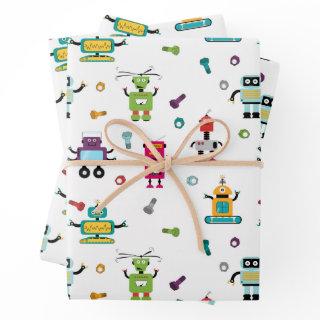 Cute Multicolored Robots Kids Robot Pattern  Sheets