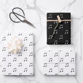 Cute Music Note Pattern Black And White  Sheets