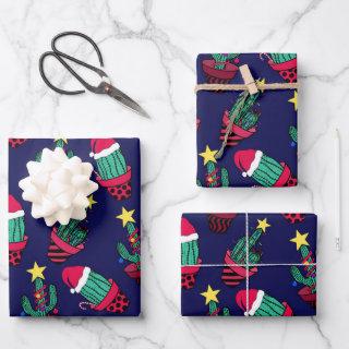 Cute Navy Decorated Cactus Tree Christmas Lights  Sheets