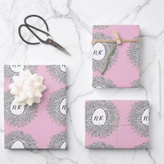 Cute Nest & Egg Personalized Initials & Name Pink  Sheets