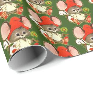 Cute Night Before Christmas Mouse in Night Clothes