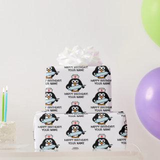 Cute nurse penguin custom Birthday