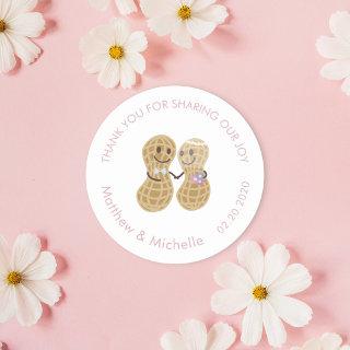 Cute Nuts About Each Other Wedding Thank You Favor Classic Round Sticker