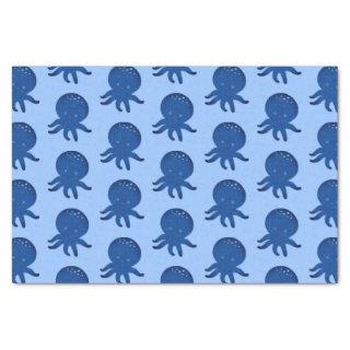 Cute Octopus Cartoon Old Paper Print