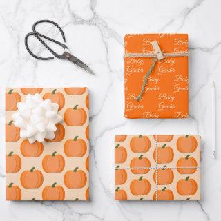 Cute Orange Gender Neutral Pumpkin Custom Pattern  Sheets
