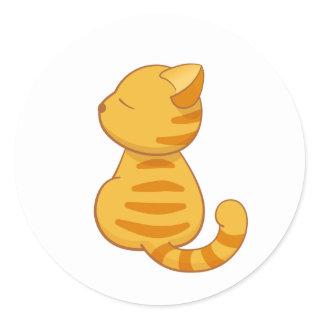 Cute Orange Tabby Cat Classic Round Sticker