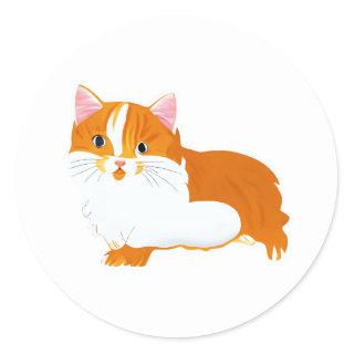 Cute Orange Tiger Cat Classic Round Sticker