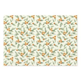 Cute Oranges and Green Leaves Pattern  Sheets