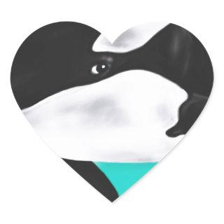 Cute Orca Whale Heart Sticker