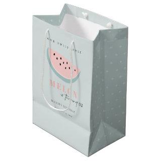 Cute Our Little Melon Pastel Blue Any Age Birthday Medium Gift Bag