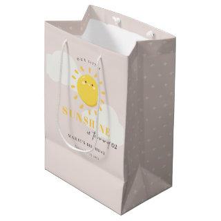 Cute Our Little Sunshine Blush Any Age Birthday Medium Gift Bag