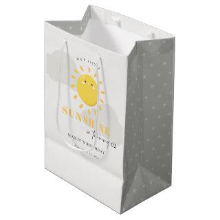 Cute Our Little Sunshine Grey Any Age Birthday Medium Gift Bag