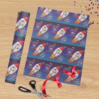 Cute Outer Space Rocket Ship Blast Off Birthday