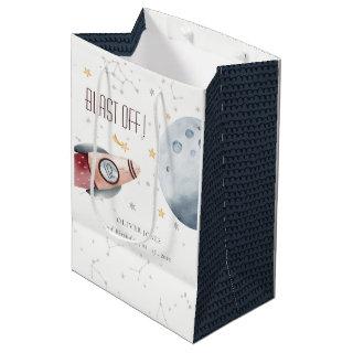 Cute Outer Space Starry Planets Any Age Birthday Medium Gift Bag