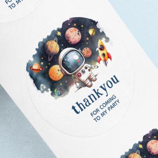 Cute Outerspace Planets Thank You Party Sticker