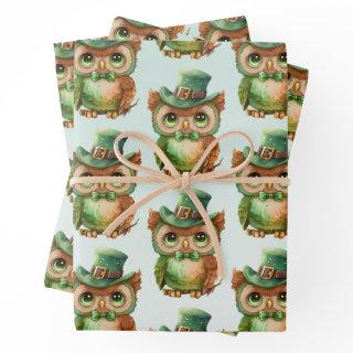 Cute Owl in a Green Top Hat Pattern  Sheets
