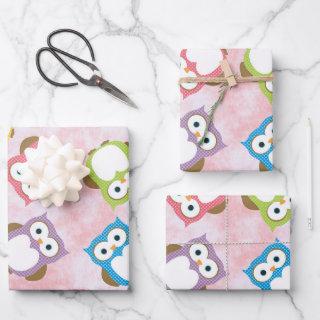 Cute Owls, Owl Pattern, Colorful Owls, Baby Owls  Sheets
