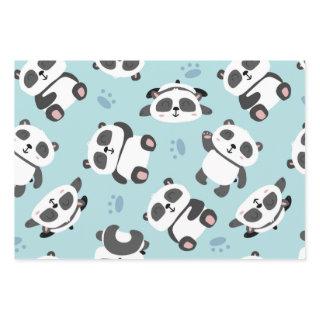 Cute panda bear paw cyan background  sheets
