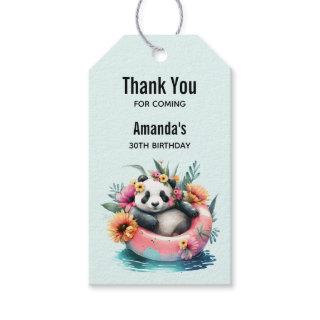 Cute Panda Chilling in an Inner Tube Event Thanks Gift Tags