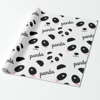 Cute Panda Face Pattern Birthday White