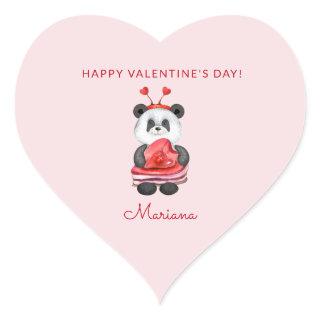 Cute Panda Happy Valentines Day Party Favors Heart Sticker