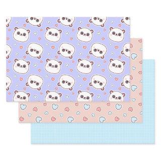 Cute panda with birthday hearts  sheets