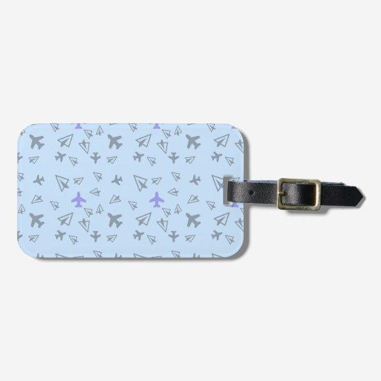 Cute Paper airplanes and aircrafts pattern Luggage Tag