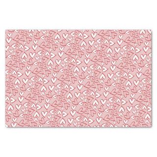 Cute Pastel Blush Pink Red Hearts Art Pattern Tissue Paper