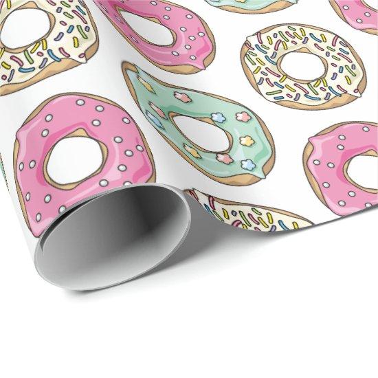 Cute Pastel Colored Icing Donuts Pattern