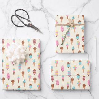 Cute Pastel Ice Cream Sweets Pattern  Sheets
