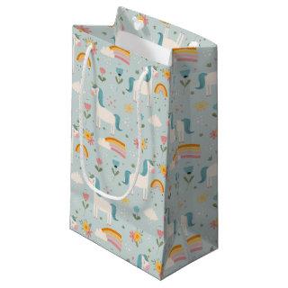 Cute pastel Rainbow Unicorn Pattern Small Gift Bag