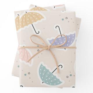 Cute Pastel Umbrella Pattern  Sheets