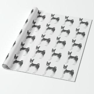 Cute Pattern Of A Basenji Dog In Black And White