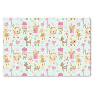 Cute Pattern with Happy Animals & Toys Tissue Paper