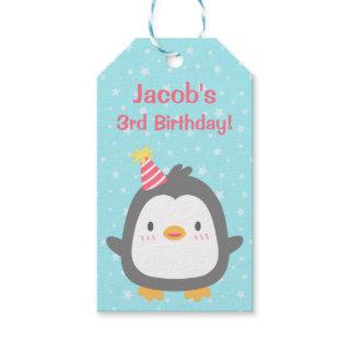 Cute Penguin Kids Birthday Party Gift Tags