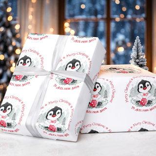 Cute Penguin Personalized Name Christmas