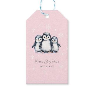 Cute Penguin Winter Baby Shower Gift Tags